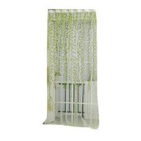 Pagrindinis medis Stiklo verpalai Gluosnio Užuolaidos Tiulis Kambario Dekoras Užuolaidos Permatomos Panel Drapes 100cm x 270cm žalia