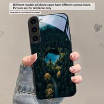 Forest Stream Pattern For Samsung Galaxy S20 S21 S22 S23 Plus S24 FE S25 Ultra S26 Edge S25+ S20+ S22+ Black Glass Phone Case Galaxy S26