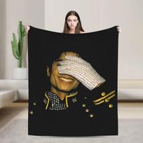 MJ Glove Vintage Michael Jackson Blankets Coral Fleece Plush Textile Decor Breathable Throw Blankets Bedding Travel Bedspreads 75cmx90cm gray