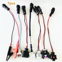 7 vnt. Common Rail purkštukų testerio laidai, skirti Bosch Denso Delphi Siemens dyzeliniams purkštukams, adapterio kištukai 7pcs black