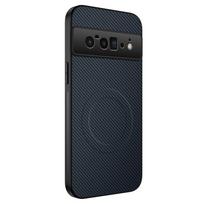 For Google Pixel 6A Luxury Carbon Fibre For Magsafe Magnetic Case For Google Pixel 6 Pro Wireless Charging Lens Protector Cover For Pixel 6 mėlyna