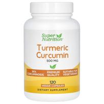 Super Nutrition, ciberžolė kurkuminas, 500 mg, 120 daržovių kapsulių