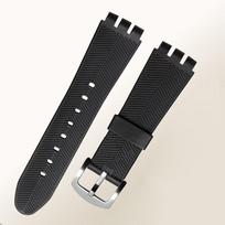 skirta Swatch laikrodžio apyrankei 23 mm Nauja Aukštos kokybės Vyriška Minkšta Vandeniui atspari Natūrali oda Laikrodžio apyrankės Dirželiai Juoda ruda karvės odos apyrankė 23mm silver clasp black