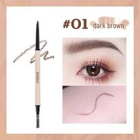 Ultra-Fine Double-Ended Eyebrow Pencil: Long-Lasting, Waterproof, Sweat-Proof, Colorfast, No Smudging - Perfect for Students and Parties. tamsiai ruda spalva