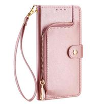 Leather Flip Case for Sony Xperia 10VII/10 IV Mobile Phone Sony XZ/XZS/XR rožinio aukso spalvos