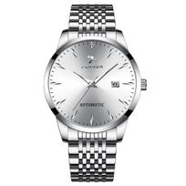 Automatic Self-Wind Men's Watch Luxury Business Dress Watches with Date Display Steel Bracelet Waterproof Luminous Hands sidabras