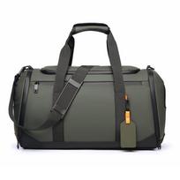 Large Capacity Wear-Resistant Travel & Gym Bag with Wet/Dry Separation and Shoe Compartment One Size žalia