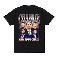 Juokingas Charlie Kirk Ilsėkis ramybėje 1993-2026 Politinis Atminimo Retro Grafika Vyrams ir Moterims Vasaros Spausdinimo Grynos Medvilnės Marškinėliai - Vyriški Vasaros... S įvairiaspalvis