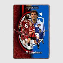 Franco Baresi Futbolo Žaidėjas Retro Metalinis Plakatas Ženklas Garažas Klubas Individualus Sienų Dekoras Skardinis Kambario Dekoras Namų Dekoras 20x30cm（7.8x11.8inch）