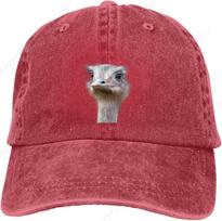 Vintage Baseball Cap Ostrich Denim Hats Adjustable Trucker Hats Dad Cap One Size brown