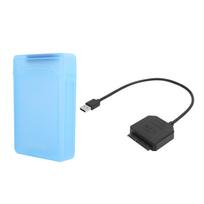 SATA USB 3.0 Adapter 2.5in 3.5in SSD HDD Hard Drive Cable Computer Accessories Protection Box(Blue ) mėlyna