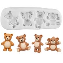 Bear Silicone Molds Teddy Bear Love Heart Fondant Mold Cake Decorating Tools Cupcake Topper Candy Resin Clay Chocolate Gumpaste Mold pilka spalva