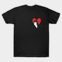Men Black Print T-shirt Small Penguin Heart Graphic No-Cut Heat Transfer Print Cotton Tshirt M