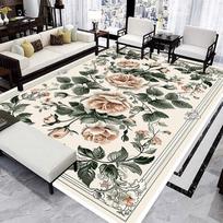 Luxury Flower Carpets Soft European Rugs for Living Room Home Decor Hallway Floor Mat Doorway Carpet 60x90cm