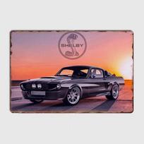 Shelby GT500 Klasikinis Sportinis Automobilis Metalo Ženklas Plakatas Garažas Automobilio Dekoras Kambario Dekoras Automobilių Klubo Skardinis Ženklas Namų Dekoras 20x30cm（7.8x11.8inch） gray