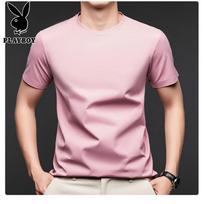 PLAYBOY Men's Silk Blend Ice Silk Short Sleeve T-Shirt 175/L rožinė