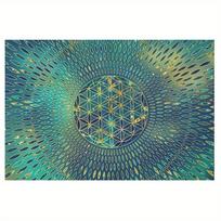 Sacred Geometry Flower Of Life Pattern Placemat Linen Non Slip Table Mat For Home Kitchen Dining Decor Yoga Gift 4Pcs-30X45cm(12X18in