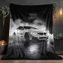 1 vnt. prabangaus sportinio automobilio pledas - lengvas flanelinis, visų sezonų, minkštas ir šiltas, namams, biurui, stovyklavimui 75cmx90cm gray