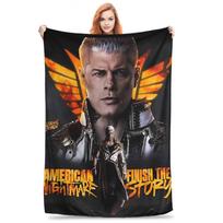 Cody Rhodes Wrestling Plush Flannel Throw Blanket for Couch Bed Soft Design Quality Bedspread Gift Home Textile 100cmx150cm gray