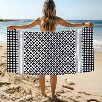 Hattah Keffiyeh Towel Beach Towel Oversized Quick Dry Towel Absorbent Soft Swim BeachTowels for Men Women 70cm×140cm gray