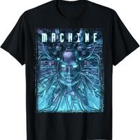 Machine Cyberpunk Science Fiction Sci-fi Gamer T-Shirt S juoda