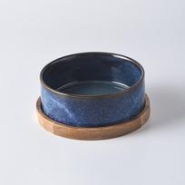 Šuns Dubenėlis Keramikinis Matinis Augintinio Dubenėlis Kaklo Stuburo Apsauga Nuo Apvirtimo Medinis Padėklas Augintinio Maitinimo Reikmenys Katės Aksesuarai 13cm 400ML black