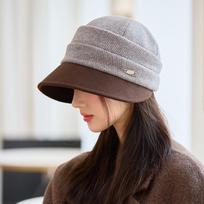 BrandNew Pleated Beret DailyWear and Versatile Face Showing Small Plaid Hat for Women In FallSeason and ColdSeason Windproof and Warm BrandNewspaper One Size