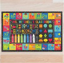 Teacher Classroom Rug Kids Shapes Numbers ABC Playroom Area Rug Toddler Educational Carpet Learning Play Mat Boy Girl Bedroom 40X60cm