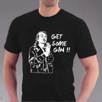Ponas Džiugus Gyvena Šalia Marškinėliai Rik Mayall GET SOME GIN Komiksas MJLND S