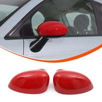 For Fiat 500 rearview mirror cover, car side rearview mirror protective case, decorative cover, ABS (change version) 2016 -2023 raudona