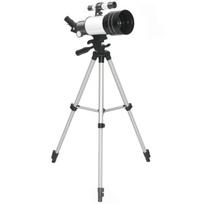Teleskopas Outsunny, 70 mm objektyvas, 5x24 ieškiklis, reguliuojamas trikojis, baltas