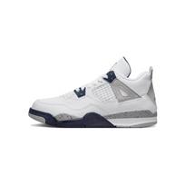 Air Jordan 4 Retro PS Midnight Navy Vaikų sportbačiai Balti Šviesiai Dūminiai Pilki Ugnies Raudoni BQ7669-140 31 white