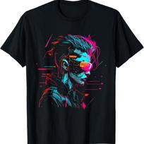Vibe Transhumanism Hacker Cyberpunk Computer AI Glasses T-Shirt S juoda