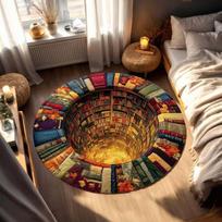 3D Carpet Round 3D Mats Large Carpet Deep-hole Rugs Illusion Carpet 3D Carpet Optical Illusion Carpet 3D Water 3D Look Carpet 40x40cm
