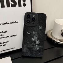 Black Butterfly Phone Case for iPhone 12/13/14 Plus/15/Pro Max - Drop-Proof, Simple Design Apple 14 Plus