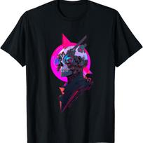 CYBERPUNK THOUGHTFUL THINKER HEAD TECH T-Shirt S juoda