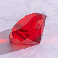 40mm Clear Paperweight Faceted Cut Glass Giant Artificial Diamond Jewelry Decor One Size raudona