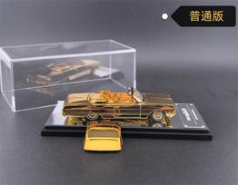 Fine Works64 1:64 Impala Lowrider Electroplated Gold Diecast Model Car