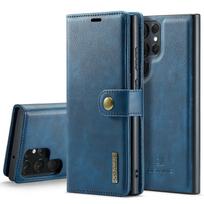 Taikomas Samsung S23 Ultra Magnetinis Skeltos Odos Dėklas Piniginė Apsauginis Dėklas S23 2-in-1 Skeltas Mobiliojo Telefono Dėklas S25 Ultra mėlyna
