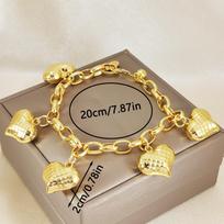 Middle East-Inspired Two-Tone 24k Gold-Plated Heart Bracelet beige