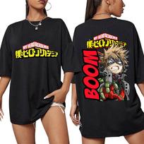 Anime Mano Herojų Akademija Katsuki Bakugo Marškinėliai Vyrams Moterims Madingi Vintažiniai Harajuku Manga Marškinėliai Dydeli Medvilniniai Dovanos S black