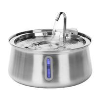 Katės vandens fontanas Nerūdijančio plieno automatinis vandens fontanas su daugkartine filtravimo sistema 4L/135oz Tylus šunų fontanas su vandens lygio langeliu USB 4L