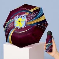 Aston Villa Football Pattern Printed Mini 5 Folds 8 Ribs Compact Umbrella Windproof Waterproof Lightweight Portable Folding