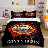 Guns N' Roses Logo Bedding Set Bedding set (1 duvet cover, 2 pillowcases, duvet not included) 135x200cm