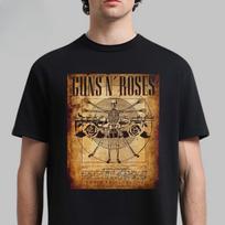 New Guns N Roses Firenze Rocks Festival Gig Poster In Florence Italy On June 12 2025 Vitruvian Man Skeleton Art Unisex T-Shirt S įvairiaspalvis