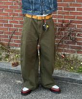 Tegseu Tx306 Curved Baggy Balloon Denim (Khaki) Khaki/34 (Waist Measurement)