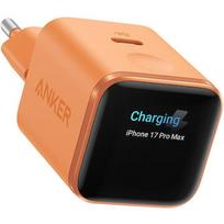 Anker Nano Charger 45W, Smart Display, Orange | 24 pin USB-C A121DGO1