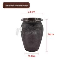 Ceramic Waterfall Terrarium with Circulating Water Feature for Indoor Spaces gray