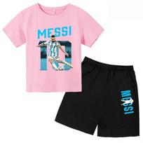 Summer Children‘s Set Brand Messi Print Short Sleeve T-shirt + Shorts 2pcs Set Sportsuit Casual Fashion Kid Boy Girl Fan Clothes 100