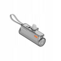 T1 Power Bank SHARGE 5000mAh iPhone Lightning USB C Sidabrinis Greitas įkrovimas
